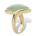 thumbnail image 2 of PalmBeach Jewelry Marquise-Cut Genuine Green Jade Cabochon Bypass Ring in 14k Gold-plated Sterling Silver, 2 of 7