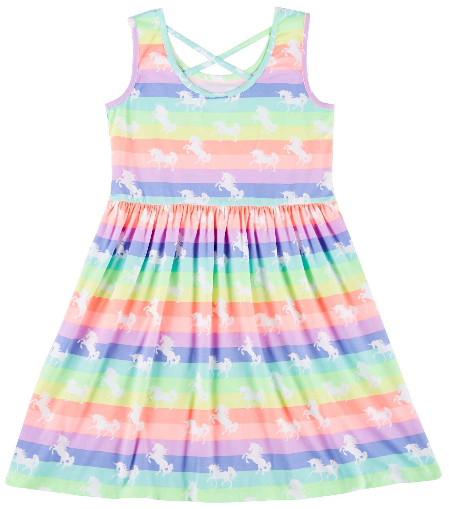 a rainbow unicorn dress