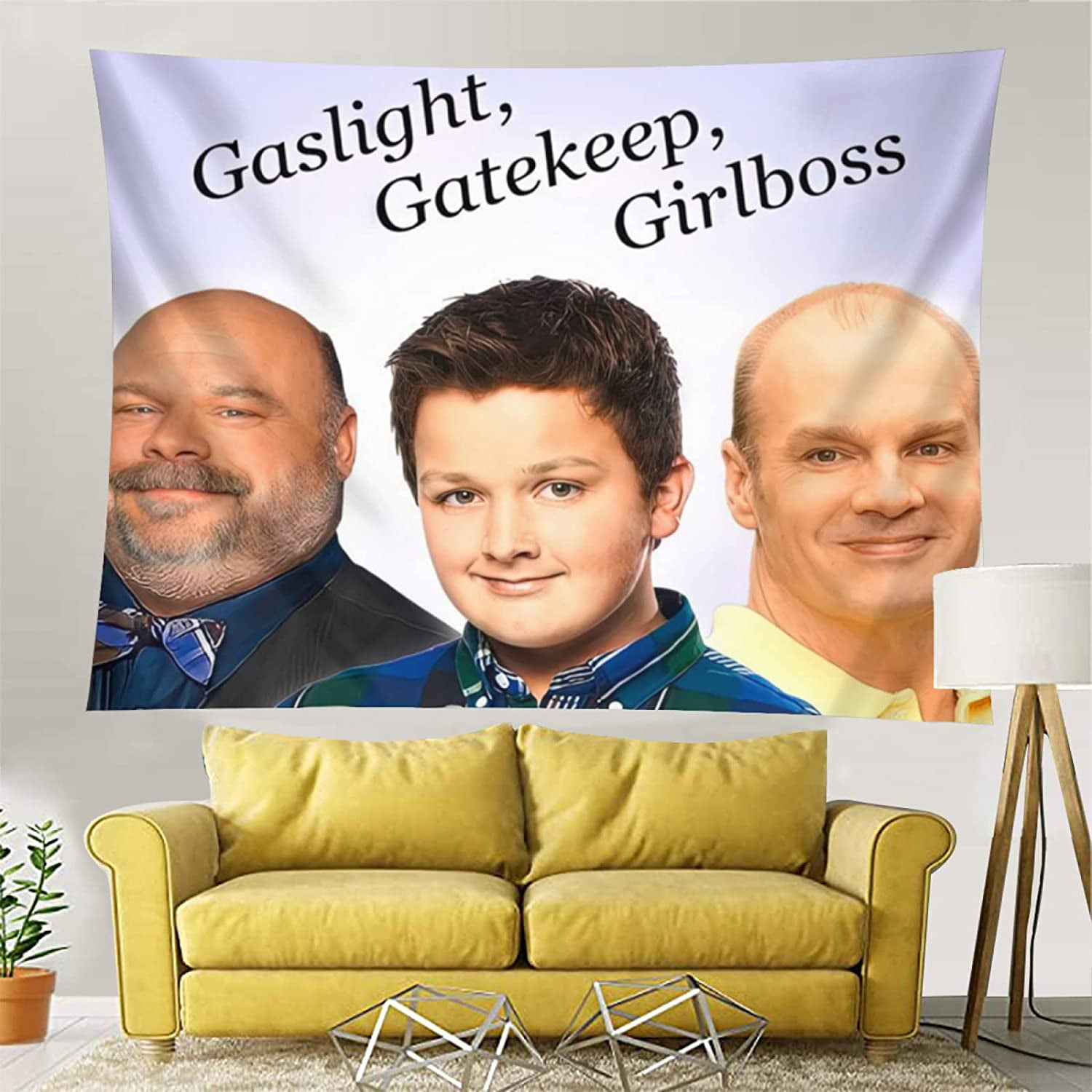 Jinsinto Funny Meme Tapestry Gaslight Gatekeep Girlboss Tapestries