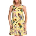 thumbnail image 1 of Fotbe Bright Birds Vestido de Verano sin Mangas para Mujer – Vestido Midi Línea A, Estilo Camiseta Floral, Vestido Playero Casual y Fluido, 1 of 7