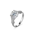 thumbnail image 4 of Anillo clásico de plata s925 con cuatro garras, anillo de diamantes Mosan de 3 quilates, anillo de diamantes con forma de corazón para mujer, anillo de bodas con forma de huevo de paloma, 4 of 5