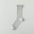 thumbnail image 2 of Women's Lace Socks Ruffle Pointelle Knit Crew Socks Soft Cozy for Daily Wear, 2 of 5