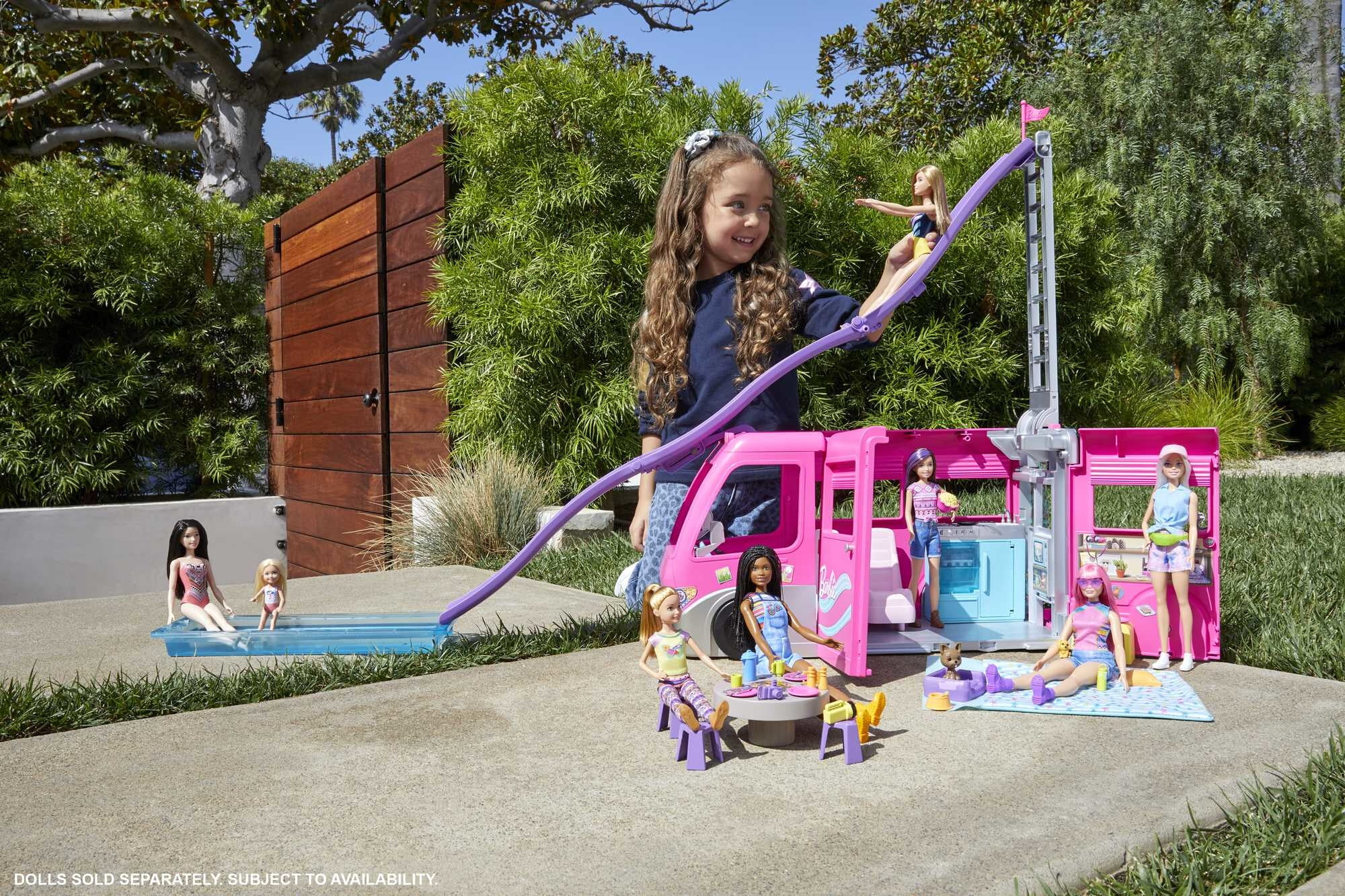 Barbie Camper, Doll Playset with 60 Accessories, 30-Inch Slide, Dream Camper - 1