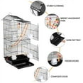thumbnail image 4 of Alden Design 39" Metal Large Roof Top Parrot Cage, Black, 4 of 9