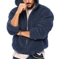 thumbnail image 2 of Bazeneo Fleece Jacket Mens Full Zip Winter Coats Long Sleeve Hooded Casual Jacket Double-Sided Polar Fleece Overcoat with Pockets Relaxed Fit Thick Cardigan Fashion Fuzzy Outerwear, 2 of 6