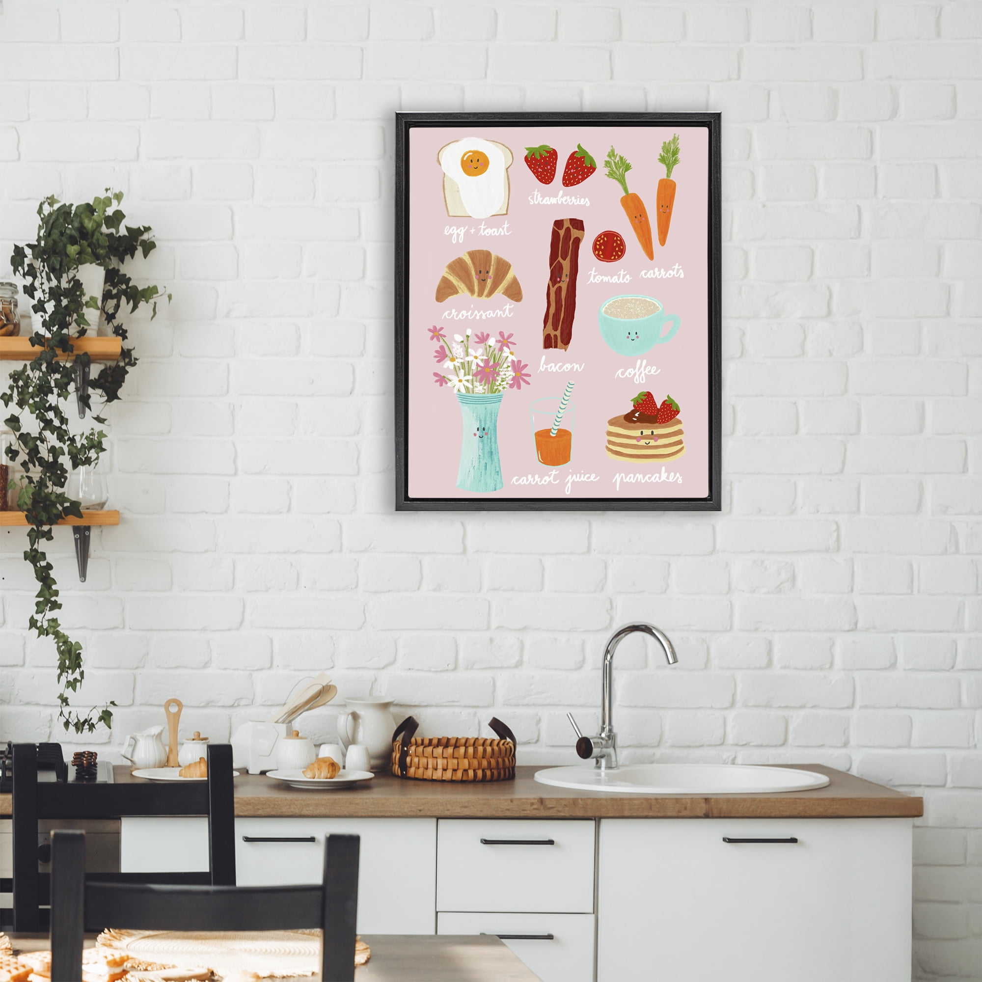 Stupell Industries Lush Summer Breakfast Black Framed Floater Canvas Wall Art, design by Metka Hiti