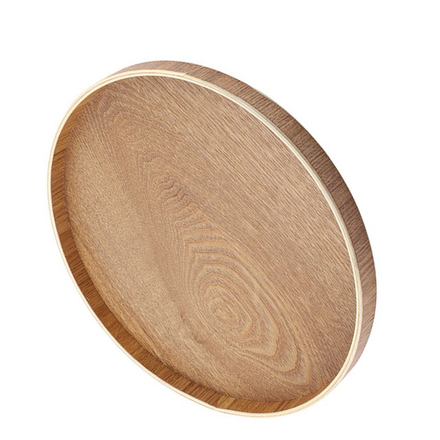 Bandeja para servir, BOROCO Bandeja de madera para servir Plato para juego de té Frutas Dulces Comida Decoración del hogar(30cm)