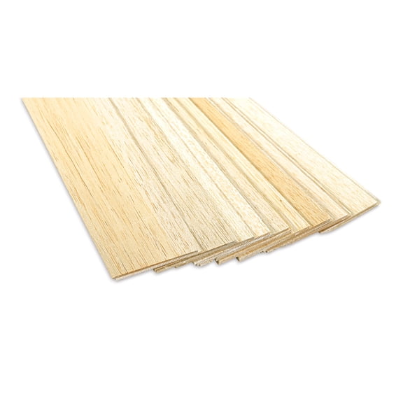 Bud Nosen Balsa Wood Sheets - 3/32" x 3" x 36", Pkg of 20
