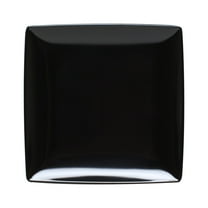 Excellante Classic Black Extra Heavy Weight Melamine Dinnerware Collection 9" Square Plate, 1" Deep, Comes in Dozen
