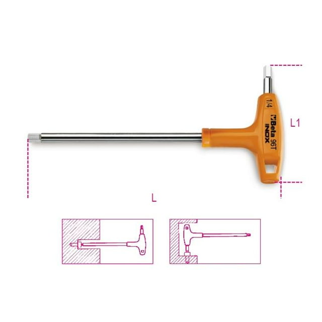 Beta Tools USA 000961862 Clé Hexagonale Décalée 96T Inox As 0.10 Po