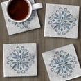 thumbnail image 5 of CounterArt Blue Jeweled Mandala 4 Pack Natural Marble Stone Coasters, 5 of 7