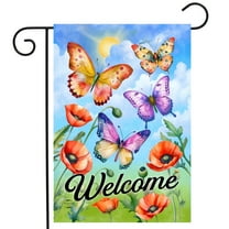 Briarwood Lane Butterflies and Poppies Welcome Garden Flag