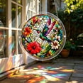 thumbnail image 4 of Vibrant Hummingbird Acrylic Suncatcher Puzzle, DIY Floral Bird Window Hanging Ornament, Translucent Shatterproof Rainbow Maker for Home Garden Decor, Bird Enthusiast Gift, 4 of 8