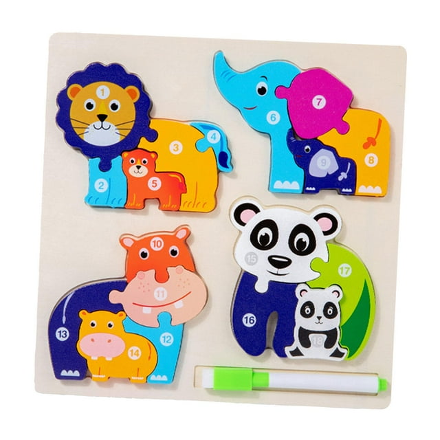 Xuanheng Infant Puzzles 3D Puzzle Cartoon Wooden Puzzles for Beginner Gift Kid forest