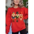 thumbnail image 3 of Women's Red Christmas Metallic Nutcracker Graphic Crew Neck Sweatshirt - [ZhiHiMeRi] | (US 16-18)XL, 3 of 8