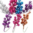 thumbnail image 7 of AFQH 6 Pack Christmas Glitter Berries Stems Artificial Christmas for Christmas Tree Ornaments DIY Xmas Wreath Crafts Holiday Home Decor Silver, 7 of 7
