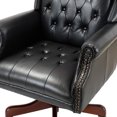 thumbnail image 6 of 14 Karat Home Vegan Leather Office Chair with Arms and High-Back, Height-adjustable Task Chair with 360-degree Metal Wheels, Black, 6 of 10