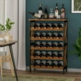 thumbnail image 4 of X-cosrack 25-Bottle Wine Rack Free Standing Floor, Rustic Wine Holder Stand 5 Tier Wobble-Free Tall Large Display Storage Shelf, 4 of 10