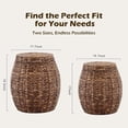 thumbnail image 2 of Casa Pura Furniture Handwoven Water Hyacinth Storage Basket with Lid, Brown, 2 of 7