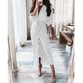 thumbnail image 4 of Borke Floral Long Sleeve Wrap Shirt Dress for Women Button Down Casual V Neck Ruched Dress with Belt Cocktail Party, 4 of 6