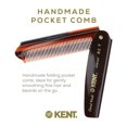 thumbnail image 3 of Kent 82T 4"" Handmade Folding Pocket Comb For Men Fine Tooth Hair Comb Straightener For Everyday Grooming Styling Hair Beard Or Mustache Use Dry Or With Balms Saw Cut Hand Polished Made In Englan, 3 of 5