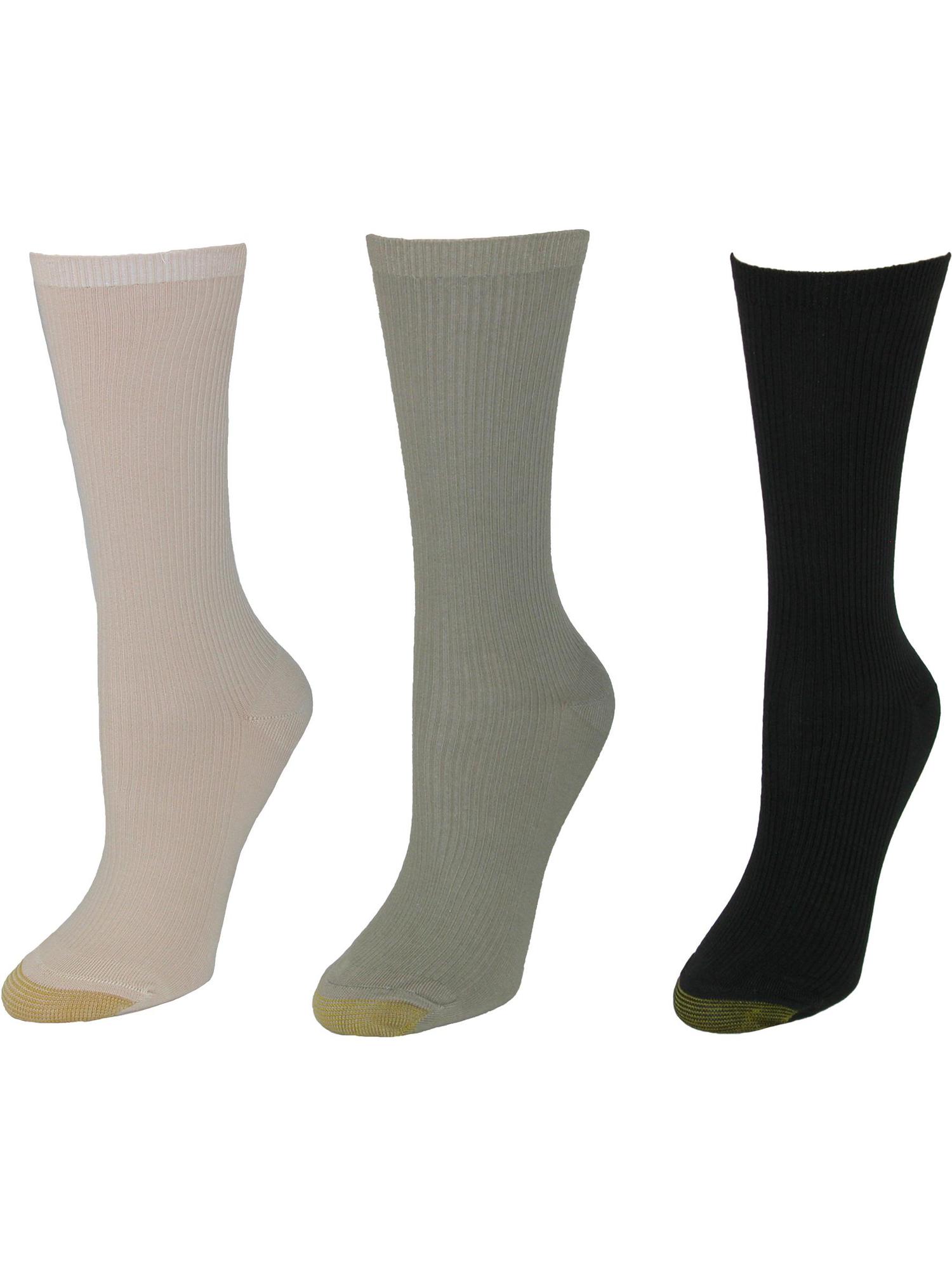 GOLDTOE Gold Toe Extended Size Non Binding Crew Socks (3 Pair Pack