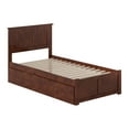 thumbnail image 2 of AFI Nantucket Twin Wood Platform Bed with Footboard and Twin Trundle, Walnut, 2 of 15
