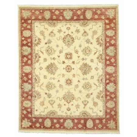 Agra Ivory Green - EORC OOAK-9092 8 x 10 ft. 1 Hand Knotted Wool Agra Traditional Oriental Rug, Ivory - Rectangle