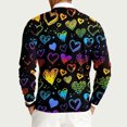 thumbnail image 4 of QHRMKOG Valentines Sweater for Men Romantic Heart Print Pullover Loose Fit Long Sleeve Round Neck Sweaters Fall Fashion Tops Black 2XL, 4 of 6