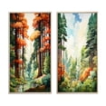 thumbnail image 2 of Designart "Shimmering Heights Redwood Majesty III" Tree Redwood Framed Wall Art Set Of 2 - Green Floral Framed Canvas Set For Living Room Decor, 2 of 7
