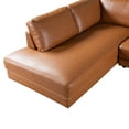 thumbnail image 5 of Griffith Cozy Living Room Left Facing Leather Sectional Sofa in Cognac Tan, 5 of 5