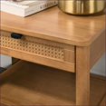 thumbnail image 4 of Bedroom Set 2-Piece Queen, Platform Bed with Nightstand Light Walnut Brown | Rubber Wood | Slat/Spindle Beds, 4 of 9