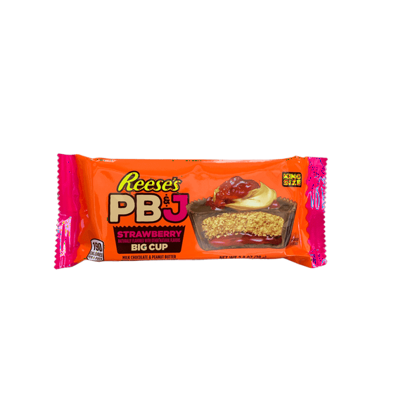 Reeses PB and J Strawberry Flavoured King Size Cup 79G - U.S Edition