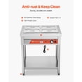 thumbnail image 6 of 4-Pan Commercial Food Warmer, 1500W Electric Heated Buffet Station with Undershelf - Stainless Steel Steam Table for Restaurant, Catering, Party & Hotel Use, 6 of 11