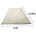 thumbnail image 2 of PureCasa Polyester Plush Area Rug Non-Slip Carpet, Comfortable Soft Fluffy Throw Floor Carpets for Living Room Bedroom, Solid Color Modern Style Home Decor Shag Area Rugs, 31"x63", 1PC, Beige, 2 of 6