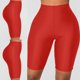 thumbnail image 4 of Gibobby Leggings gluteos deportivo mujer bicicleta yoga elástico cintura alta pantalones cortos polainas paraportes pantalones casuales（Rojo， S), 4 of 5