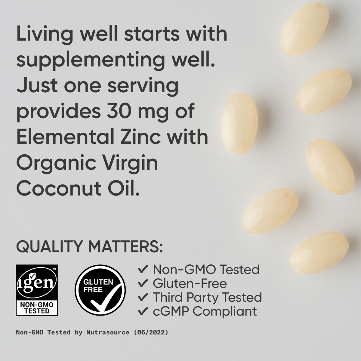Sports Research® High Potency Zinc Picolinate 30mg Organic Coconut Oil Gluten Free (180 Softgels)