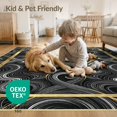 thumbnail image 4 of ODIKA 8'x10' Washable Area Rug Durable, Non-Slip Border Swirl Inlay Veined Streaks Flow Symmetrical Abstract Vein Refined for Living Room, Under Sectional, Family, 4 of 7
