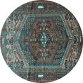 thumbnail image 1 of Ahgly Company Indoor Round Persian Light Blue Traditional Area Rugs, 5' Round, 1 of 4