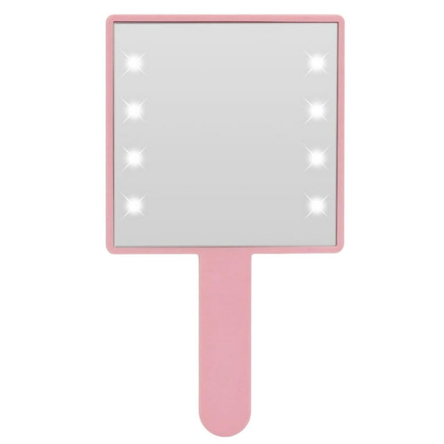 Ruiboury Makeup Mirror with LED Light Compact Cosmetic Mirror Small for Salon Home Pink