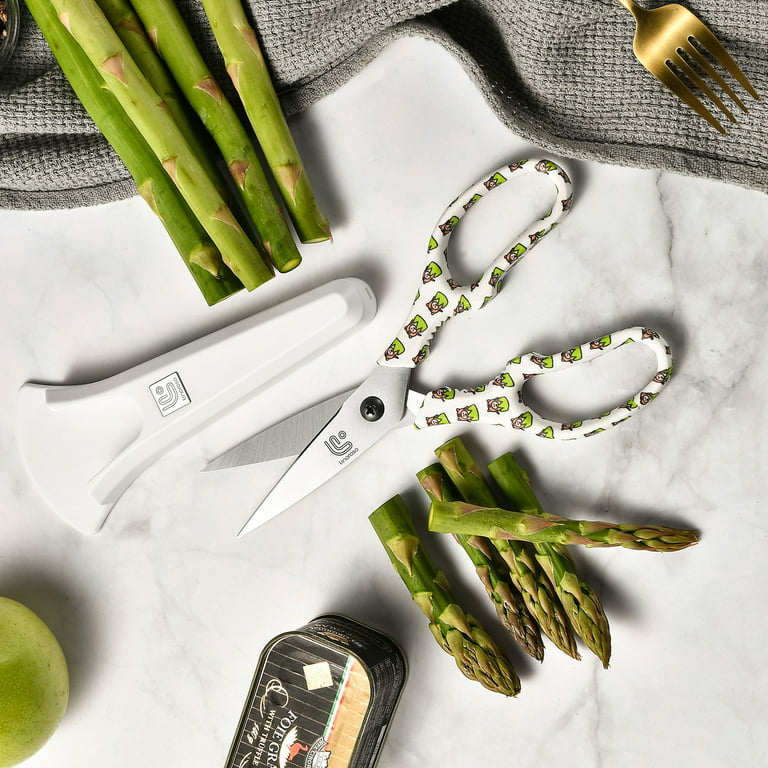Linoroso Kitchen Scissors Heavy Duty Kitchen Shears with Magnetic Holder  Made with Japanese Steel 4034, Multipurpose Ultra Sharp Cooking Scissors  for