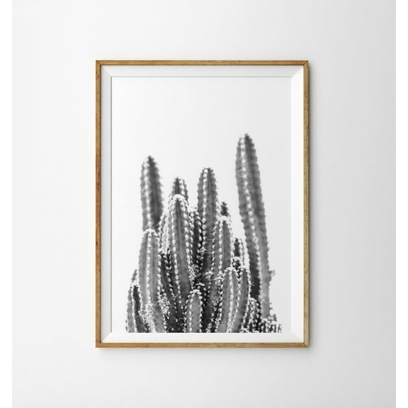 Black And White Cactus Print Boho Decor Desert Cactus Print Boho Cactus Botanical Print Cactus Prints Wall Art, Modern Wall Decor, 8x12 UNFRAMED