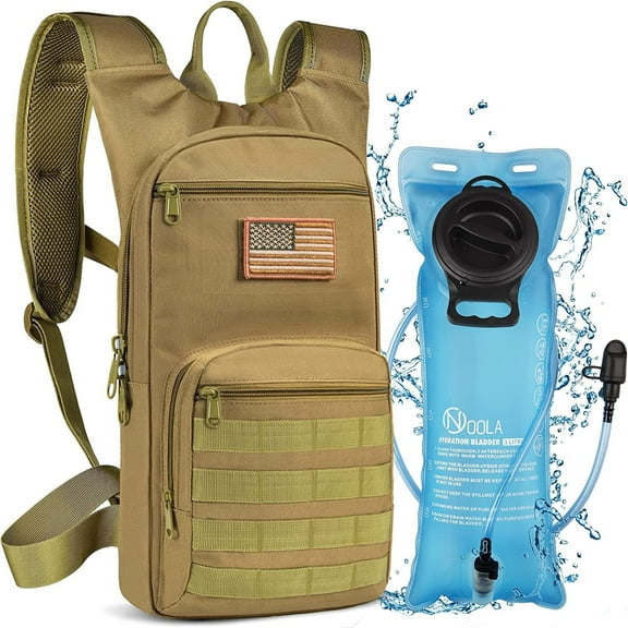 Brightify Hydration Backpack 17L, Hiking Backpack with 3L TPU Water Bladder for Cycling Running Hiking Climbing Biking, Breathable Water Hydration Backpack for Men Women, Tan
