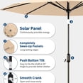 thumbnail image 6 of Riedhoff 9 feet Patio Umbrella with 32 LED Solar Lights, 8 Ribs, Tilt Crank, Tan, 6 of 6