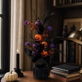 thumbnail image 4 of AURIGATE Mini Halloween Tree, Black Gothic Tabletop Spiderweb Tree with Glitter Skull for Home Mantel Decor, 4 of 7