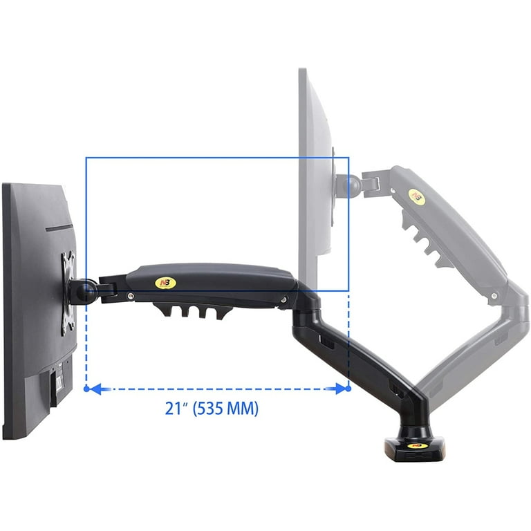 North Bayou F80 Full Motion Swivel Arm Gas Strut LED Monitor TV Desk Mount  Stand for 17-30 Display 