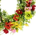 thumbnail image 6 of Northlight Decorative Polyester Floral Spring Garden Style Poppy and Eucalyptus Artificial Wreath, Green, 6 of 7