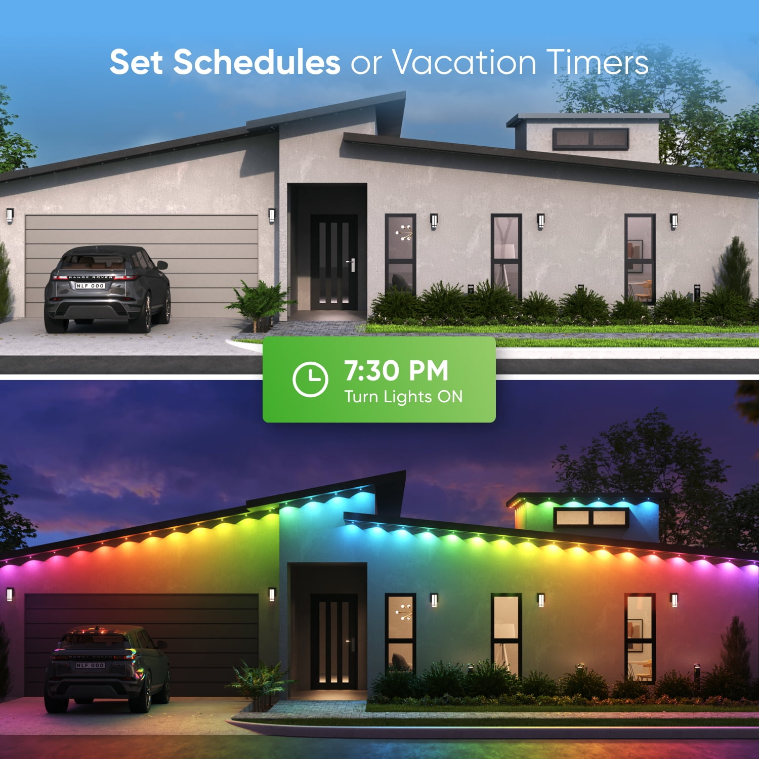 Nanoleaf 100ft Matter Smart Multicolor Permanent Outdoor Lights Smarter Kit with Side Clips – Plug-in RGBICW Addressable LED Pucks, Cuttable & Extendable
