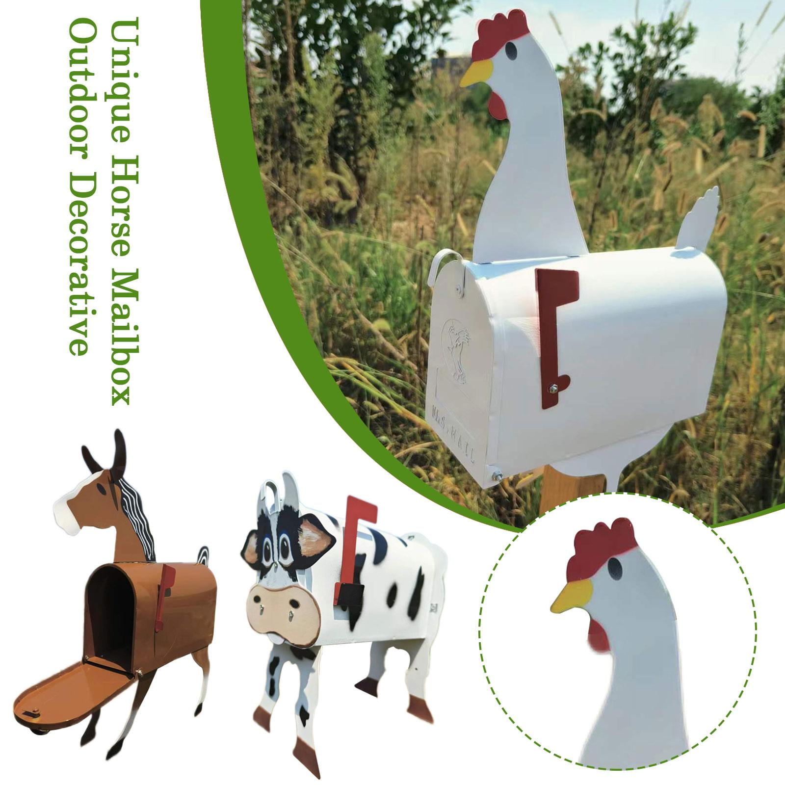 Blarkrus ique Horse Mailbox Outdoor Dective Letter Post Metal Box| Mail New O3