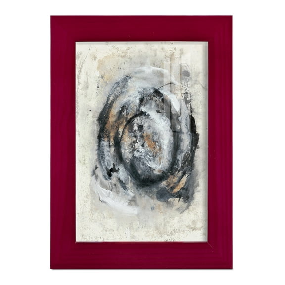 Circular Energy IV -Framed Print w/glass-Cherry Red